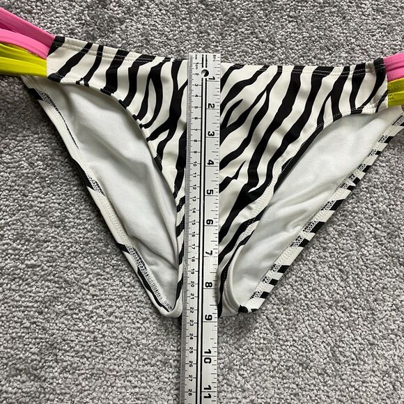 Guess USA Swimwear Bikini Bottom Women Large Multicolor Zebra Side Strap Beach - Picture 7 of 9